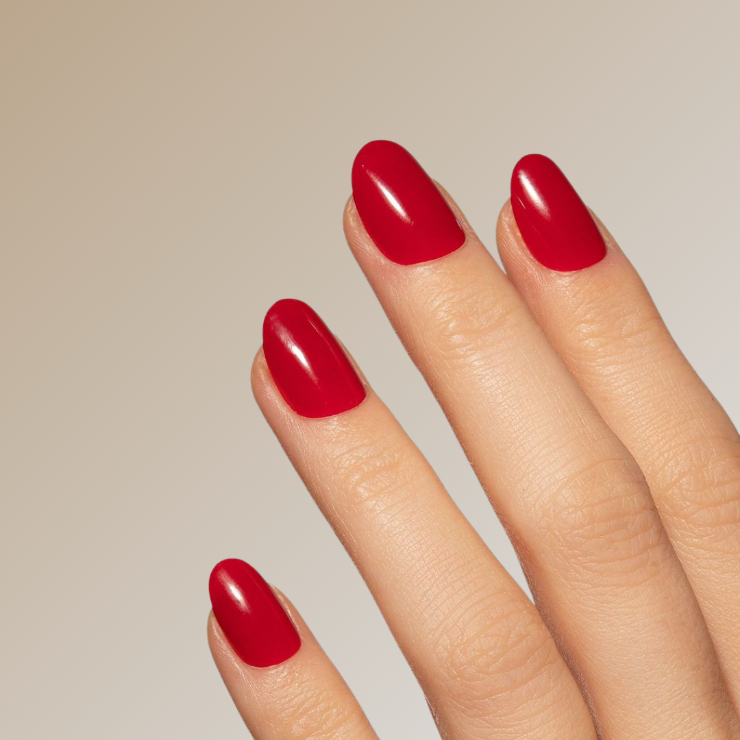 classic red press on nails from hei mani