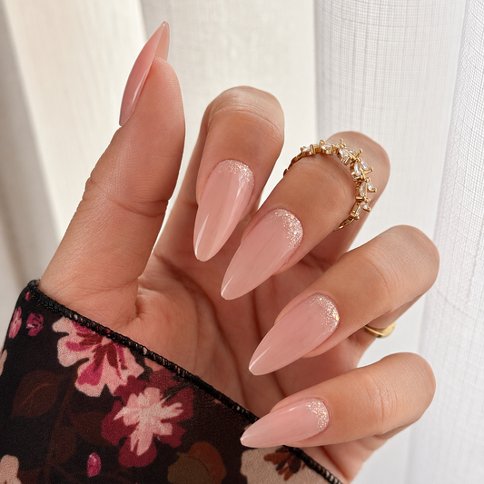 Glitter Nude - press on negler
