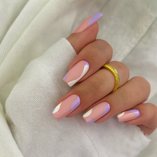 pastel wave press on negler fra hei mani