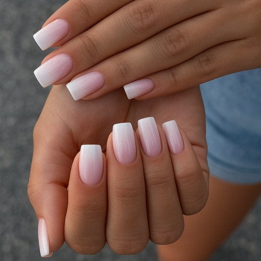 Pink Ombre Glow press on negler