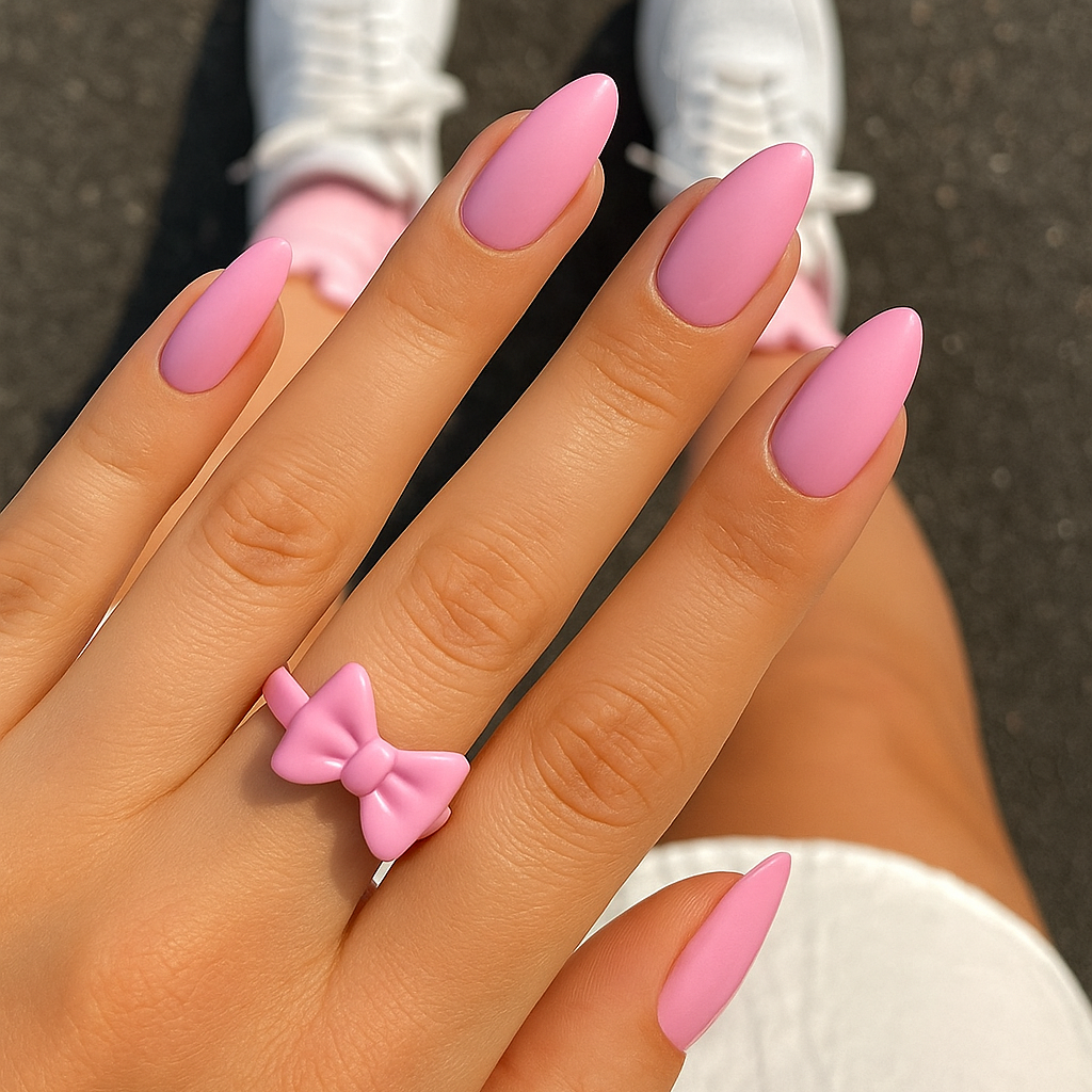 pinky press on nails fra hei mani